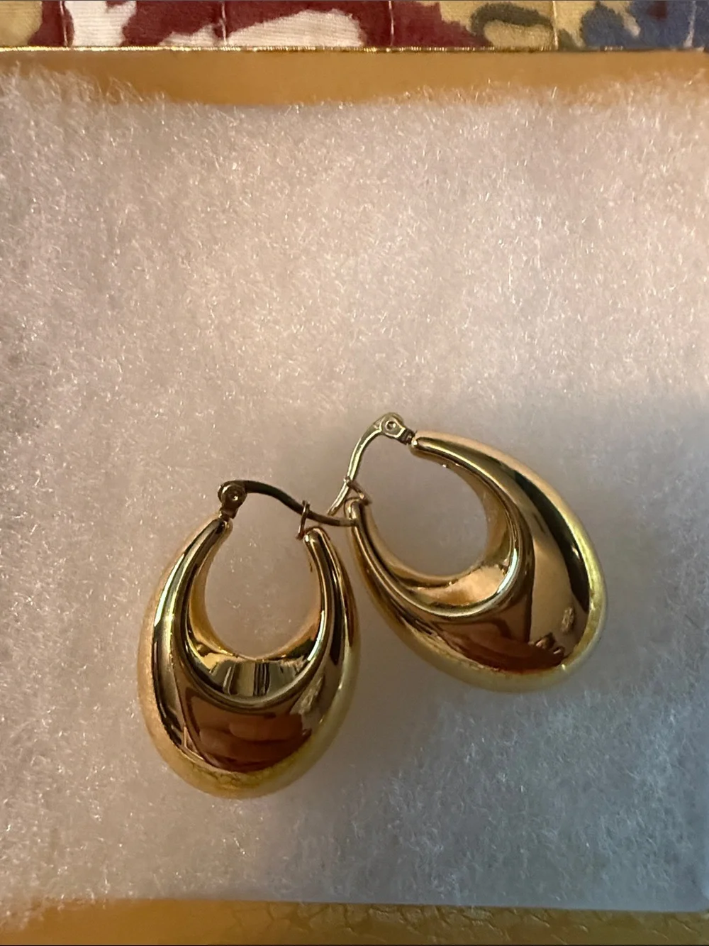 Gold Crescent Hoop Earrings - Unbranded